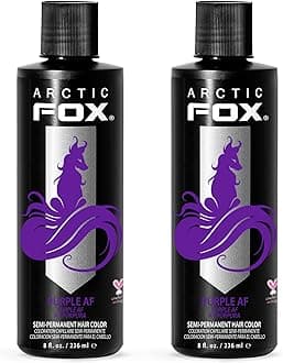 Arctic Fox Semi-Permanent Hair Dye, Vegan & Cruelty-Free, Conditioning, Ammonia-Free, Long Lasting, Purple AF, For All Hair Types, 8 Fl Oz (Pack of 2)