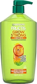 Garnier Fructis Grow Strong Thickening Shampoo for Fine Hair, Biotin-C, 33.8 Fl Oz, 1 Count (Packaging May Vary)