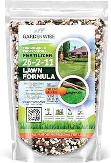 TurboGreen: Premium Lawn Fertilizer with Iron - Advanced Nitrogen & Iron-Rich Formula for Lush Growth | Eco-Friendly Grass Fertilizer for Spring & All Seasons | Slow-Release (5 QUARTS)