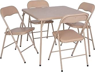 Flash Furniture 5 Piece Tan Folding Card Table and Chair Set