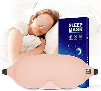 Mavogel Cotton Sleep Eye Mask - Breathable Light Blocking Sleep Mask, Soft Comfortable Night Eye Mask for Men Women, Eye Cover for Travel/Sleeping/Shift Work, Includes Travel Pouch (Pink)