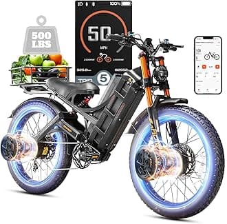 [2025 Upgraded] Romeo Pro Ⅲ 5000W 46-50MPH Dual Motor Electric Bike 60V 80AH 250Miles Long Range Ebike Air Full Susepension Electric Mountain Bike, UL2849