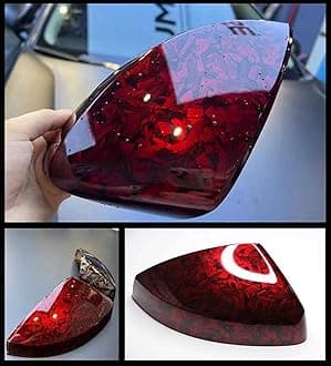 Red Forged Gloss Carbon Fiber Vinyl Wrap Roll Stretchable Decal Sticker Film Sheet Air Release DIY Decoration Vinyl