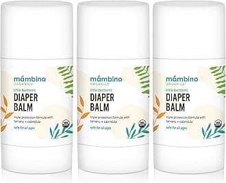Mambino Organics Little Bottoms Diaper Balm, Calendula - Oatmeal, 0.63 Ounces (3 Pack)