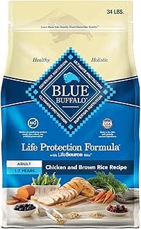 Blue Buffalo Life Protection Formula Adult Dry Dog Food, Helps Build and Maintain Strong Muscles, Made with Natural Ingredients, Chicken & Brown Rice Recipe, 34-lb. Bag