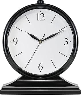 AYRELY® Vintage Desk Clock Silent-Non-Ticking 10-inch dial Table Clock,Retro Mantel Clocks and Easy to Read for Living Room, Bedroom, Shelf Decoration, Fireplace, Farmhouse Decor (Dark)