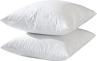 20x20 Feather & Down Pillow Insert, 100% Cotton Fabric, Set of 2, White
