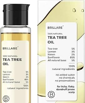 5% Tea Tree Oil for Dandruff & Itchy Scalp | Removes Dandruff from Roots | 100% Natural, Preservative-Free with Tea Tree, Lemon & Neem | Deep Cleans Scalp | Anti Dandruff Hair Oil