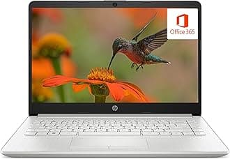 HP 14 Premium HD Portable Laptop Computer Students Business, Quad-Core Intel Celeron Processor, 8GB RAM, 256GB Storage(128GB eMMC+64GB Ghost Manta SD Card), 1 Year Office 365, HDMI, Win 11