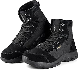 FREE SOLDIER Men's Tactical Hiking Boots 6 Inches Lightweight Breathable Work Boots Military Desert Boots(Black 10)