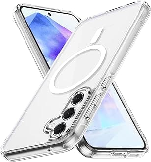 Lunivop for Samsung Galaxy A55 5G Case Hard [Compatible with Magsafe ] Yellowing Resistant Magnetic Cover Clear para A 55 6.6 inch 2024 Rugged Best Phone Cases Clear