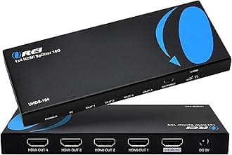 OREI1 in 4 Out HDMI Splitter, 4K @ 60Hz 2.0 HDMI Splitter 2 Ports with Full Ultra HDCP 2.2, 18 Gbps & 3D Supports EDID Control