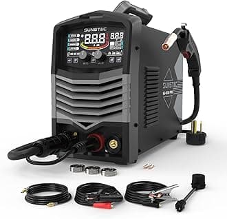 MIG Welder, 180A 110V/220V Gas MIG/Gasless MIG/Lift TIG/Stick 4 in 1 MIG Welding Machine, MIG with IGBT Inverter Synergic Control, Digital Screen Display and Over Loading Protection