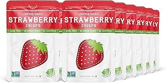 Nature's Turn Freeze-Dried Fruit Crisps – Healthy, Gluten-Free, Plant-Based, Crispy & Delicious Snack – Ideal for Cereal, & School On-the-Go Snacks – Strawberry Crisps, 12 Bags (0.53 oz Each)