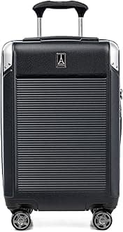 Travelpro Platinum Elite Hardside Expandable Carry on Luggage, 8 Wheel Spinner, TSA Lock, Hard Shell Polycarbonate Suitcase, Shadow Black, Carry on 21-Inch