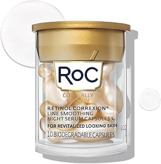 Retinol Correxion Line Smoothing Night Serum Capsules, Daily Anti-Aging Skin Care Treatment for Fine Lines, Dark Spots, Acne Scars, 10 Count
