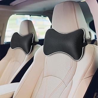 Inflatable Car Neck Pillow - 2 Pack Soft Headrest Car Pillow for Driving Seat with Adjustable Strap, Comfortable Ergonomic Design Neck Support and Breathable Washable Cover