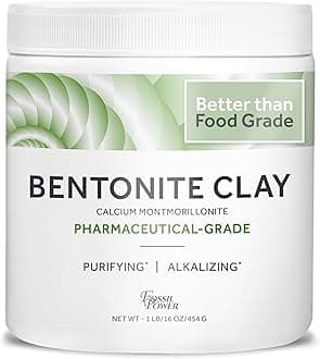 Calcium Bentonite Clay Food Grade Powder 1lb - Natural, Edible Clay | Use in Toothpaste & More | Heavy Metal Detox & Cleansing | Hair & Facial Mask | Indian Healing Clay Powder