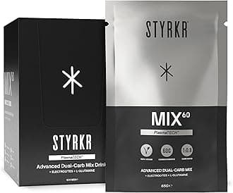 Styrkr MIX60 Energy Powder Sachets - 60g of Carbs - Pack of 12 Energy Powder Drink Mix for Cycling & Running - Approved by Endurance Atheletes - Advanced Dual-Carb Formulation - 12x Pack