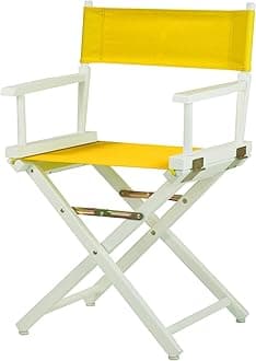 18" Director's Chair White Frame-Gold Canvas