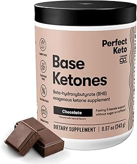 Perfect Keto Chocolate Exogenous Ketones- Base BHB Salts Supplement- Ketones for Ketogenic Diet Best to Burn Fat to Support Energy, Focus and Ketosis Beta-Hydroxybutyrate BHB Salt Powder