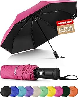 Windproof Travel Umbrella, Automatic Umbrellas for Rain, Portable & Compact Umbrellas for Backpack, Strong UV for Protection, Folding Small Sun Umbrella for Car, Walking