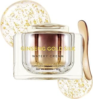 Ginseng Gold Silk Watery Cream 2.11 Oz(60g) | 6 Years Korean Ginseng, 99.9% Pure Gold Premium Skin Care, Anti-Aging Moisturizer, Wrinkle Care with Ginseng Saponins