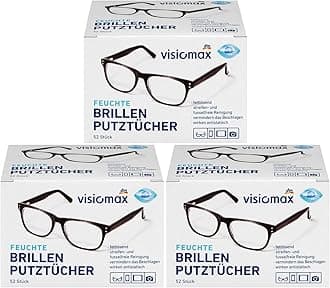 Glasses Cleaning Cloths - Moist and grease-dissolving for a streak-free cleaning - 156 pieces - 3 pack (3 x 52 pieces) - for all lenses made of glass and plastic