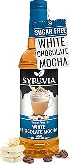 Sugar Free Coffee Syrup, White Chocolate Mocha Flavored Syrup for Drinks, Lattes, and Desserts – 25.4 fl oz