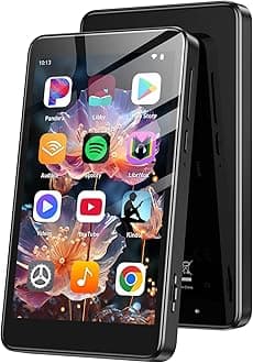 AGPTEK 96GB MP3 Player with Bluetooth and WiFi, T08X 4'' Android 14 MP4 Music Player with Spotify, Audible, APP Store, Up to 1TB, Black