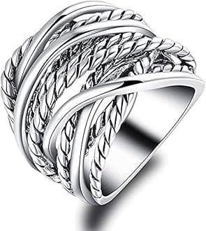 Mytys Gold Silver Personalised Ring for Women Wire Interwoven Design Rose Gold Band Ring