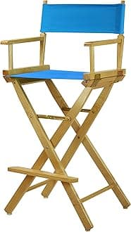 Casual Home Director Chair, Beech, Turquoise, 30"-Bar Height