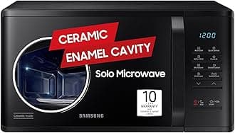 Samsung 23 L Solo Microwave Oven (MS23A3513AK/TL, Black, Auto Cook Programs, Child Safety Lock, Memory Feature, Deodorization, Ceramic Enamel Cavity with 10 year warranty)