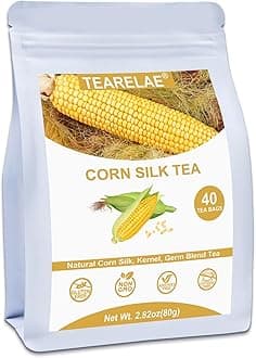Corn Silk Tea Bags, 40 Count - Premium Natural Whole Corn Tea with Mild Sweetness - Non-GMO - Caffeine-free - Promote Kidney Health