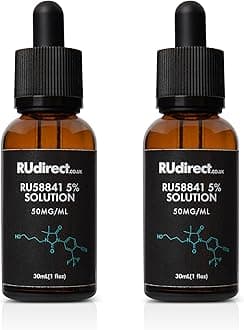 RU58841 5% Solution - Topical DHT Blocker for Scalp Hair Loss - Lab Tested Formulation (2 bottles)