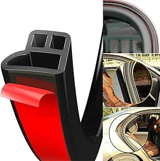 SYOSI Car Weather Stripping, Universal Self Adhesive Auto Door Rubber Draft Seal Strip,10M L Shape Car Window Door Seal Strip Trunk Trim Edge Weatherstrip Engine Cover Noise Insulation