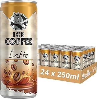 Ice Coffee Latte | 24 x 250ml Cans Multipack | 40mg/100ml Caffeine | Contains Arabica Coffee Extracts | 75% UHT Milk | Ready To Drink