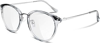 FEISEDY Women Vintage Glasses Frames Round Eyewear Clear Lens B2260, Gery Frame Transparent Lens, 47*48mm