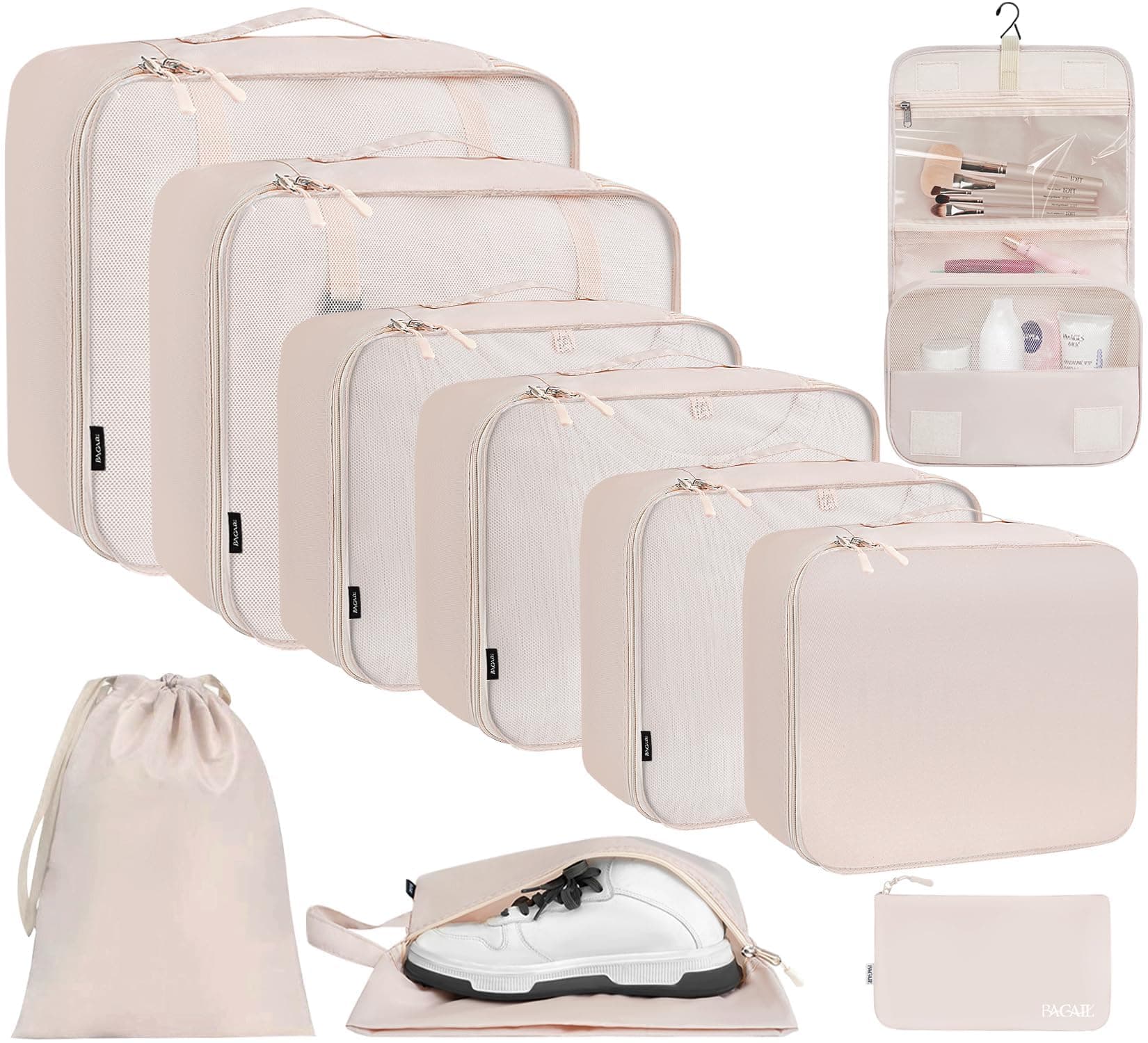 6 Set/8 Set/10 Set Packing Cubes Various Sizes Packing Organizer for Travel Accessories Luggage Carry On Suitcase