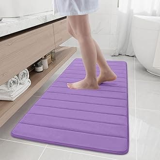 Buganda Memory Foam Bath Mat, 55" x 24", Ultra Soft and Non-Slip Bathroom Rugs, Water Absorbent and Machine Washable Bath Rug Runner for Bathroom, Shower, and Tub, Lavender