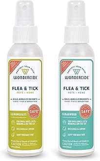 WondercideFlea, Tick and Mosquito Spray for Dogs, Cats, and Home - Flea and Tick Killer, Control, Prevention, Treatment - with Natural Essential Oils - 4 oz Lemongrass & Cedarwood 2-Pack