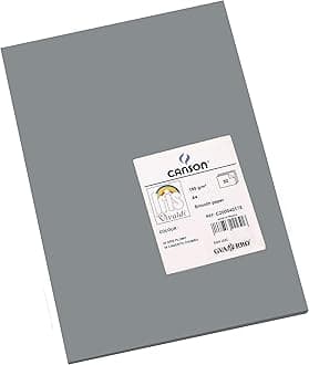 Canson Iris Vivaldi A4 185 GSM Smooth Colour Paper - Dark Grey (Pack of 50 Sheets)