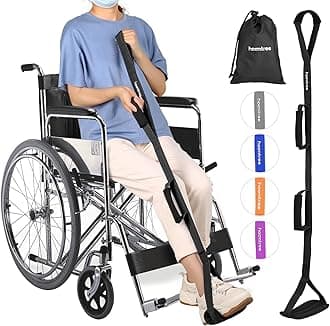 39 Inch Long Leg Lifter Strap with Padded Handgrips and Foot Loop,Rigid Leg Lifter Hip&Knee Replacement Surgery Recovery Kit,Mobility Aids Tool Foot Lifter Easily Get in and Out of Bed,Car,Wheelchair