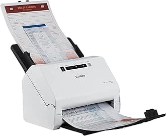 Canon imageFORMULA R40 Document-Scanner A4 White, 60-sheet feeder, USB, Fast Double-Sided Scanning, Automatic Feeder, for PC & Mac, Scanning Software, Easy Installation, Easy to Use