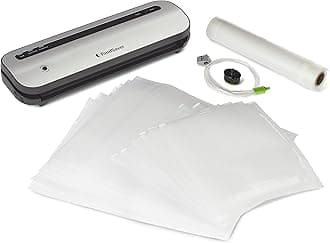 Space-Saving Vacuum Sealer with Bags and Roll