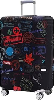 Luggage Cover Suitcase Cover Suitcase Protector Fit 26-28 Inch Luggage (Go travel world -L)
