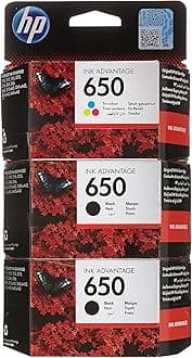 Cz101+102Ak 650 2 Black Ink Cartridges And 1 Color Ink Cartridge Set