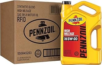 Pennzoil High Mileage 5W-20 Motor Oil, 5 Quart (3 Pack)