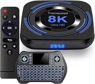 Android TV Box 12.0 4GB 64GB TV Box Android 2024 Support 8K Dual-WiFi 2.4G 5.8G Android Box H618 Chipset with HDR10 BT5.0 USB 2.0 3D Ethernet with Mini Backlit Keyboard