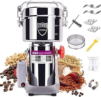 750g Grain Mill, 304 Stainless Steel Spice Grinder, 2800W High-speed Commercial Flour Mill, Superfine Flour Mill Grinder for Home, Grain Mill for Flour